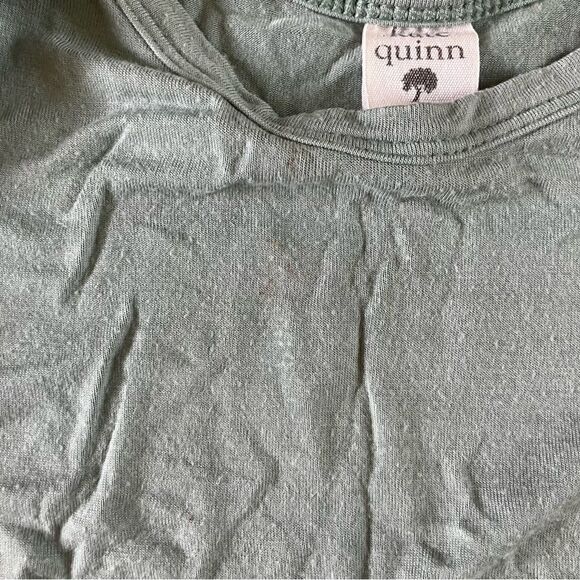 Kate Quinn Organic Seafoam Bamboo & Brown Floral Nature Skirted Bodysuits 18-24 - Picture 4 of 11